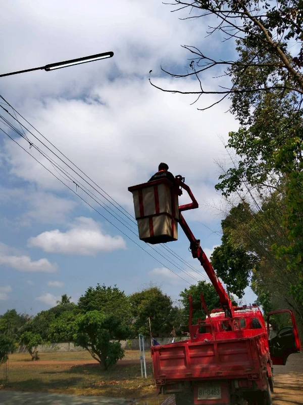 กองช่างออกซ่อมแซมไฟส่องสว่างทางบริเวณพื้นที่ ม.11